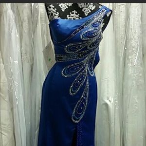 Royal Blue Peacock Gown